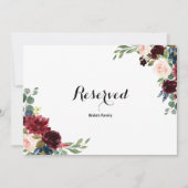 Autumn Rustic Dazzling Burgundy Reservierte Zeiche (Vorderseite)