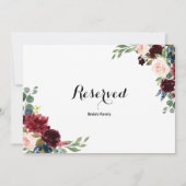 Autumn Rustic Dazzling Burgundy Reservierte Zeiche (Rückseite)