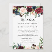 Autumn Rustic Dazzling Burgundy Vow Renewy Einladung (Vorderseite)