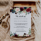Autumn Rustic Dazzling Burgundy Vow Renewy Einladung