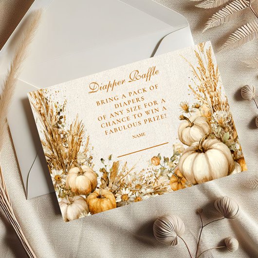 Autumn Rustic Pumpkin Diapper Raffle Begleitkarte