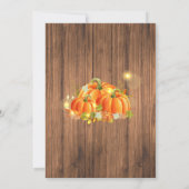 Autumn Rustic Pumpkin Patch Birthday Einladung (Rückseite)