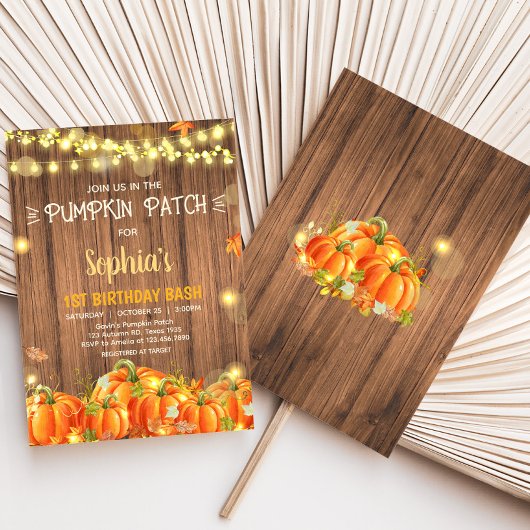 Autumn Rustic Pumpkin Patch Birthday Einladung