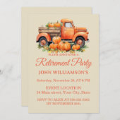 Autumn rustic watercolor fall retirement party einladung (Vorne/Hinten)