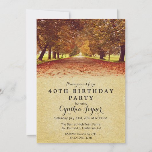 AUTUMN - Rustikaler Herbst Herbst Einladung zum Ge (Vorderseite)