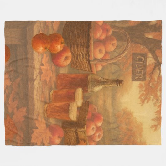 Autumn’s Pour - Rustic Cider Tasting Fleecedecke (Vorderseite (Horizontal))