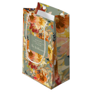 Autumn Sage Green Watercolor Floral Custom  Kleine Geschenktüte