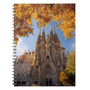 Autumn Sagrada Família Golden Sky Notebook Notizblock