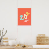 Autumn Sale Sign, Retail Store Signage, 20% Rabatt Poster (Küche)