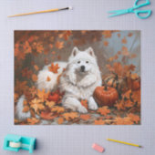 Autumn Samoyed Dog Decoupage Seidenpapier (Basteln)