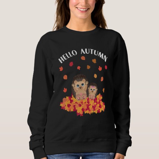 Autumn sayings cute hedgehog sweatshirt (Vorderseite)
