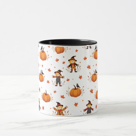 Autumn Scarecrow Pumpkin Muster Tasse (Zentrum)