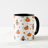 Autumn Scarecrow Pumpkin Muster Tasse (VorderseiteRechts)