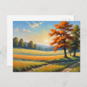 Autumn Scene And Landscape Post Card Postkarte (Vorne/Hinten)