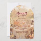Autumn Scene Flannel & Friends Brown Friendsgiving Einladung (Vorderseite)