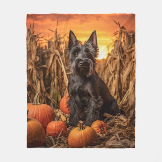 Autumn Scottie Fleecedecke (Vorderseite)