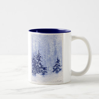 Autumn See "WINTER-KIEFERN" Kaffee-Tasse Zweifarbige Tasse