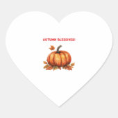 Autumn Sessings Pumpkin mit Herbstlauben Classic Herz-Aufkleber (Vorderseite)