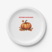 Autumn Sessings Pumpkin mit Herbstlauben Classic Pappteller (Vorderseite)