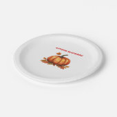 Autumn Sessings Pumpkin mit Herbstlauben Classic Pappteller (Schrägansicht)