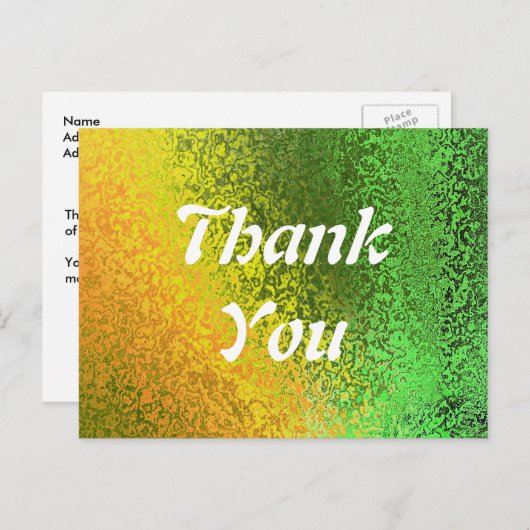 Autumn Shades Green Yellow dank Wedding Postcard Postkarte (Vorne/Hinten)