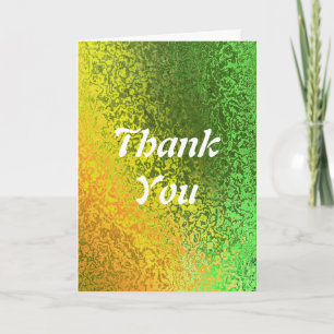 Autumn Shades Green Yellow Danke You Wedding Card