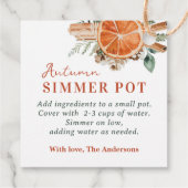 Autumn Simmer pot Stovetop Potpourri Geschenk Geschenkanhänger (Rückseite)