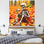 Autumn Skeleton Coffee Break Design Leinwanddruck (Insitu (Schlafzimmer))
