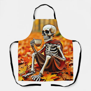 Autumn Skeleton Coffee Break Design Schürze