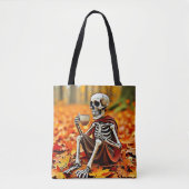 Autumn Skeleton Coffee Break Design Tasche (Vorderseite)