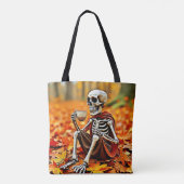 Autumn Skeleton Coffee Break Design Tasche (Rückseite)