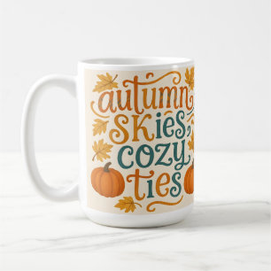 Autumn Skies Cosy Krawatte - Fall Typografy Coffee Kaffeetasse