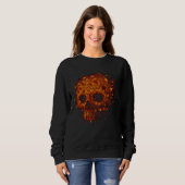 Autumn Skull Shape Fall Leaves Graphics Halloween Sweatshirt (Vorne ganz)