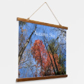 Autumn Sky farbenfrohe Fall Trees Fotografy Wandteppich Mit Holzrahmen (Gewinkelt)