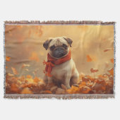  “Autumn Snuggles with Pugsy” Cute Autumn Pug Decke (Vorderseite)