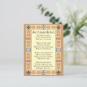Autumn Song Erntedank Gedicht Postcard Postkarte (Stehend Vorderseite)