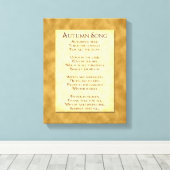 Autumn Song Erntedank Gedicht Wrapped Canvas Leinwanddruck (Insitu (Holzboden))