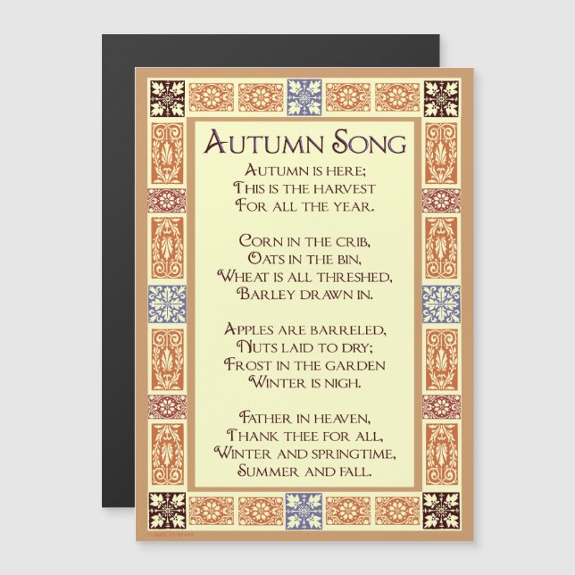 Autumn Song Harvest Art Magnet (Vorne/Hinten)