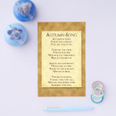Autumn Song Harvest Gedicht Flyer (Einzeln)