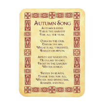 Autumn Song Red Art Erntedank Gedicht Magnet