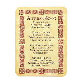 Autumn Song Red Art Erntedank Gedicht Magnet