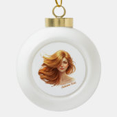 Autumn Soul | Timeless Beauty Seasonal Collection Keramik Kugel-Ornament (Vorderseite)