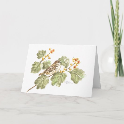 Autumn Sparrow Blank Note Card Greeting Card Karte (Vorderseite)
