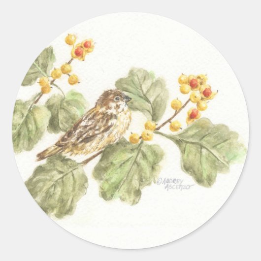 Autumn Sparrow Stickers (Vorderseite)