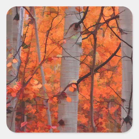 Autumn Splendor Quadratischer Aufkleber (Vorderseite)