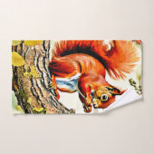 Autumn Squirrel Art Badhandtuch Set (Handtuch)