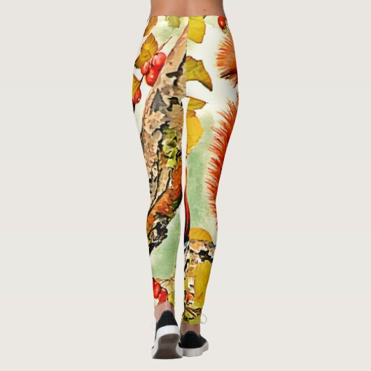 Autumn Squirrel Art Leggings (Rückseite)