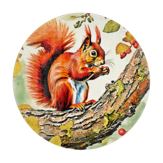 Autumn Squirrel Art Schneidebrett (Vorderseite)
