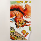 Autumn Squirrel Art Strandtuch (Vorderseite)