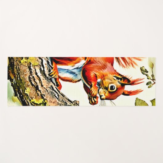 Autumn Squirrel Art Yogamatte (Vorderseite (Horizontal))